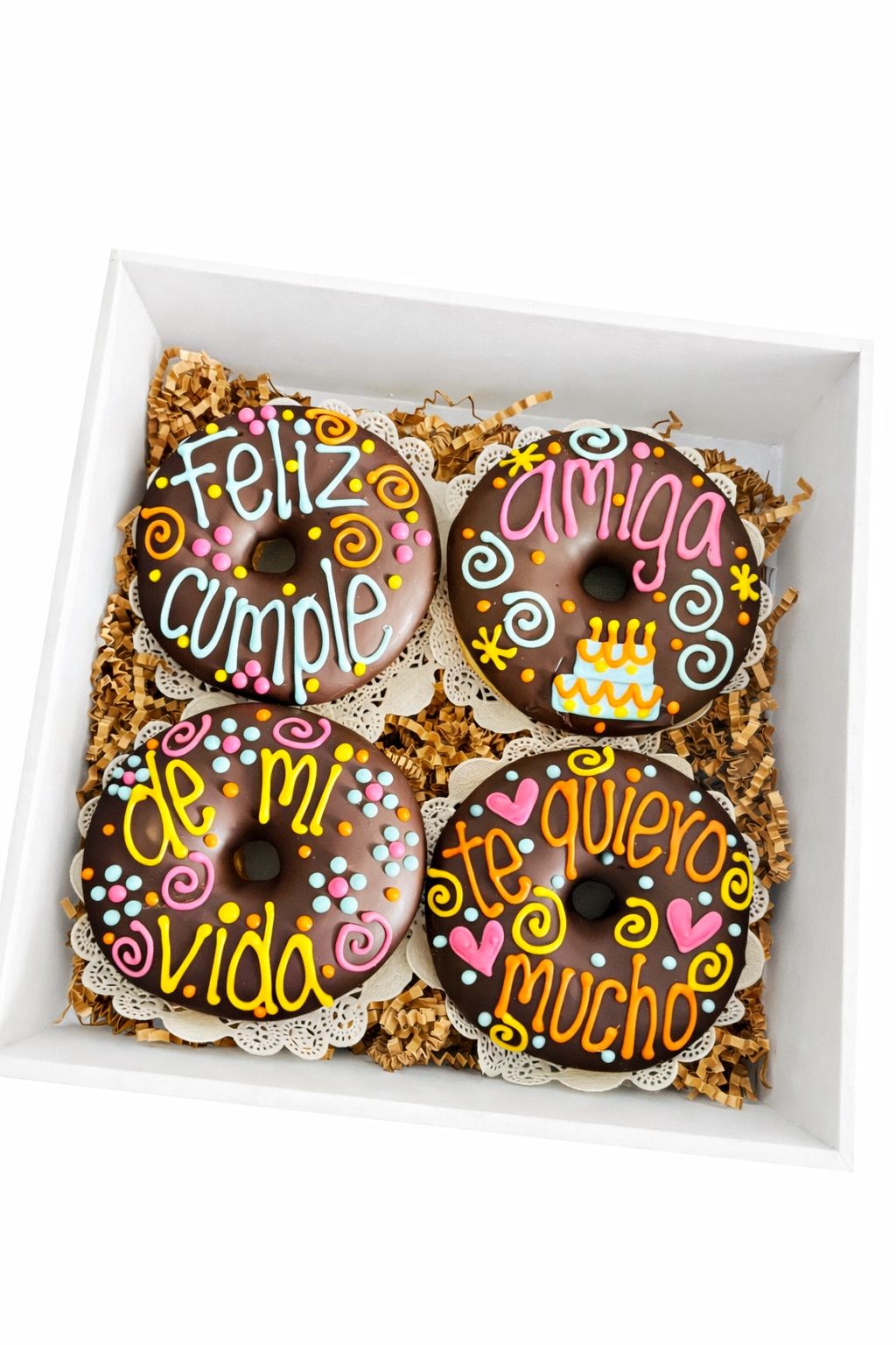 Donas con Mensaje de Chocolate