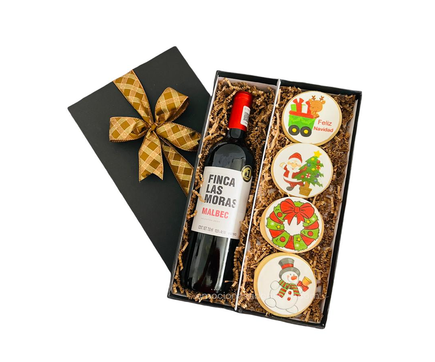 Caja Feliz Navidad – Vino y Galletas