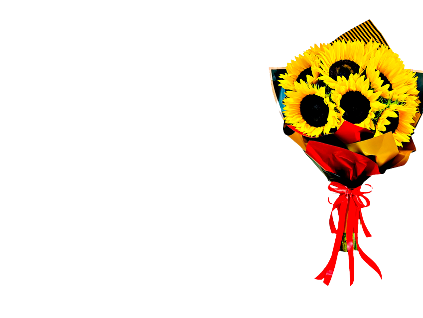 Ramo de girasoles frescos